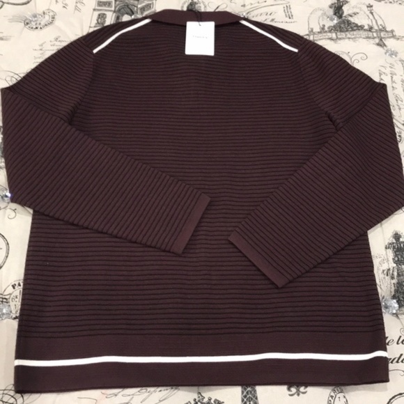 Theory Striped Long-Sleeve Polo - Picture 7 of 7
